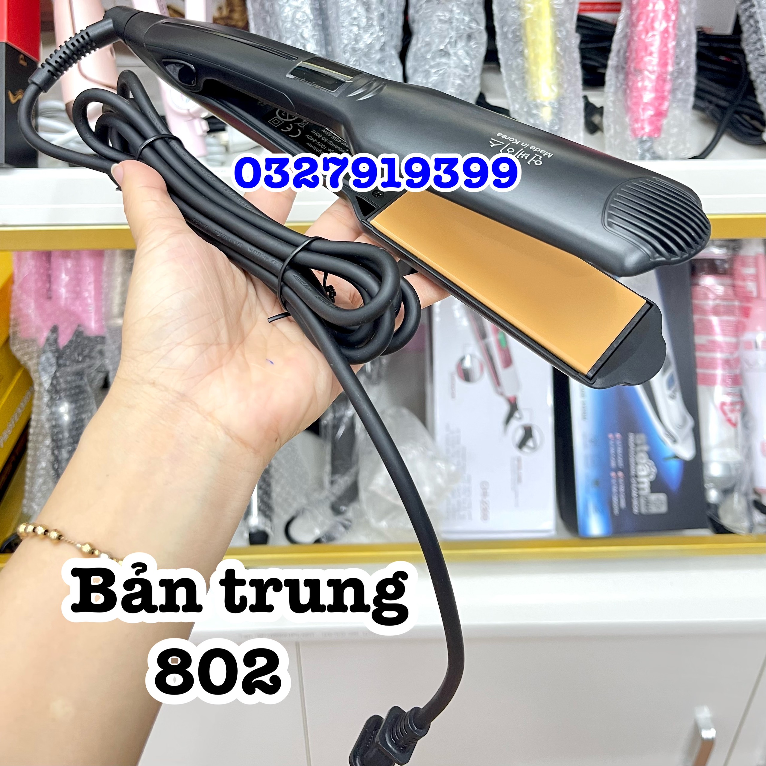 Máy Duỗi Tóc Cao Cấp JADEEMPRESS 802 Bản Trung 3.5cm Chống Dính Ceramic Màn Hình LCD Tiện Dụng Cho Làm Thẳng Uốn Xoăn Cụp