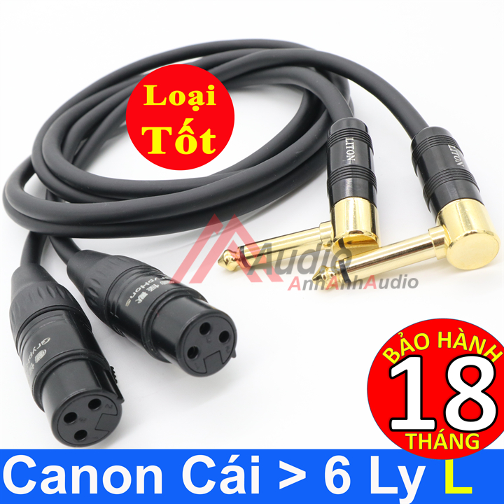 Cáp Canon cái ra 6 ly cong Canare , Giá 02 sợi dài 1 mét