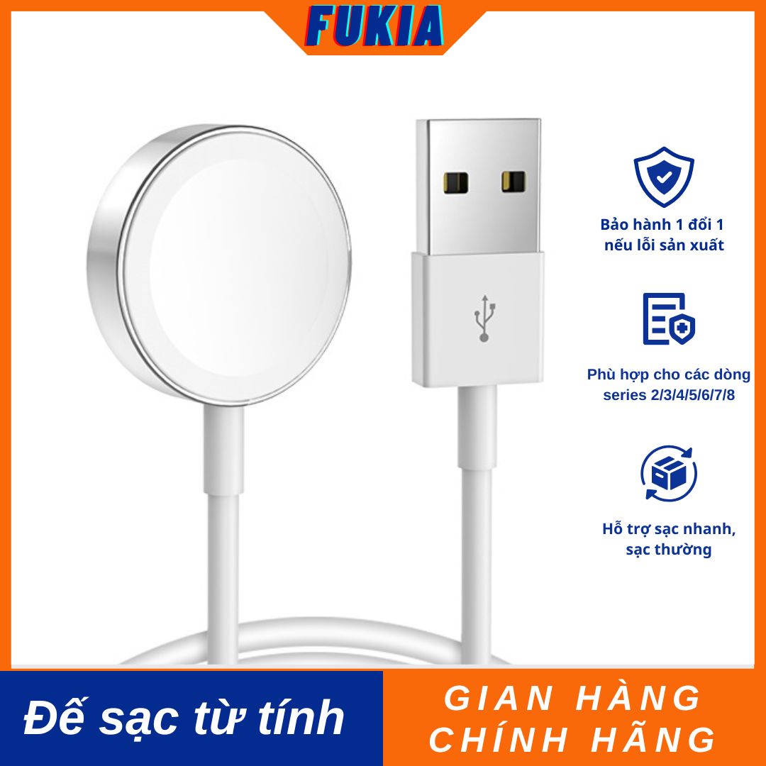 Đế sạc từ tính không dây [HÀNG LOẠI A1] dành cho đồng hồ iWatch táo, đồng hồ thông minh 2/3/4/5/6 Fukia