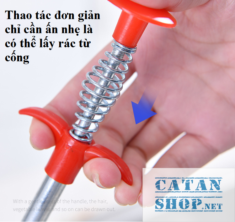 Dây thông cống, dây lấy rác ngăn nghẹt cống, dụng cụ thông cống móc rác lò xò đa năng GD385-DTCong