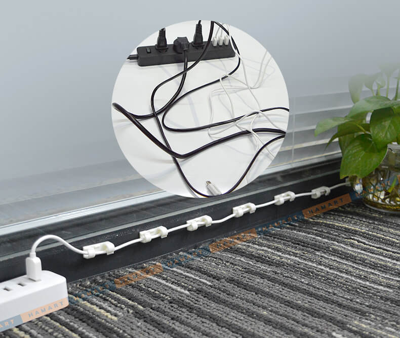 Bộ 20 Kẹp Dây Điện Dán Tường Thông Minh Keo 3M Nẹp Cố Định Dây Điện Chống Rối