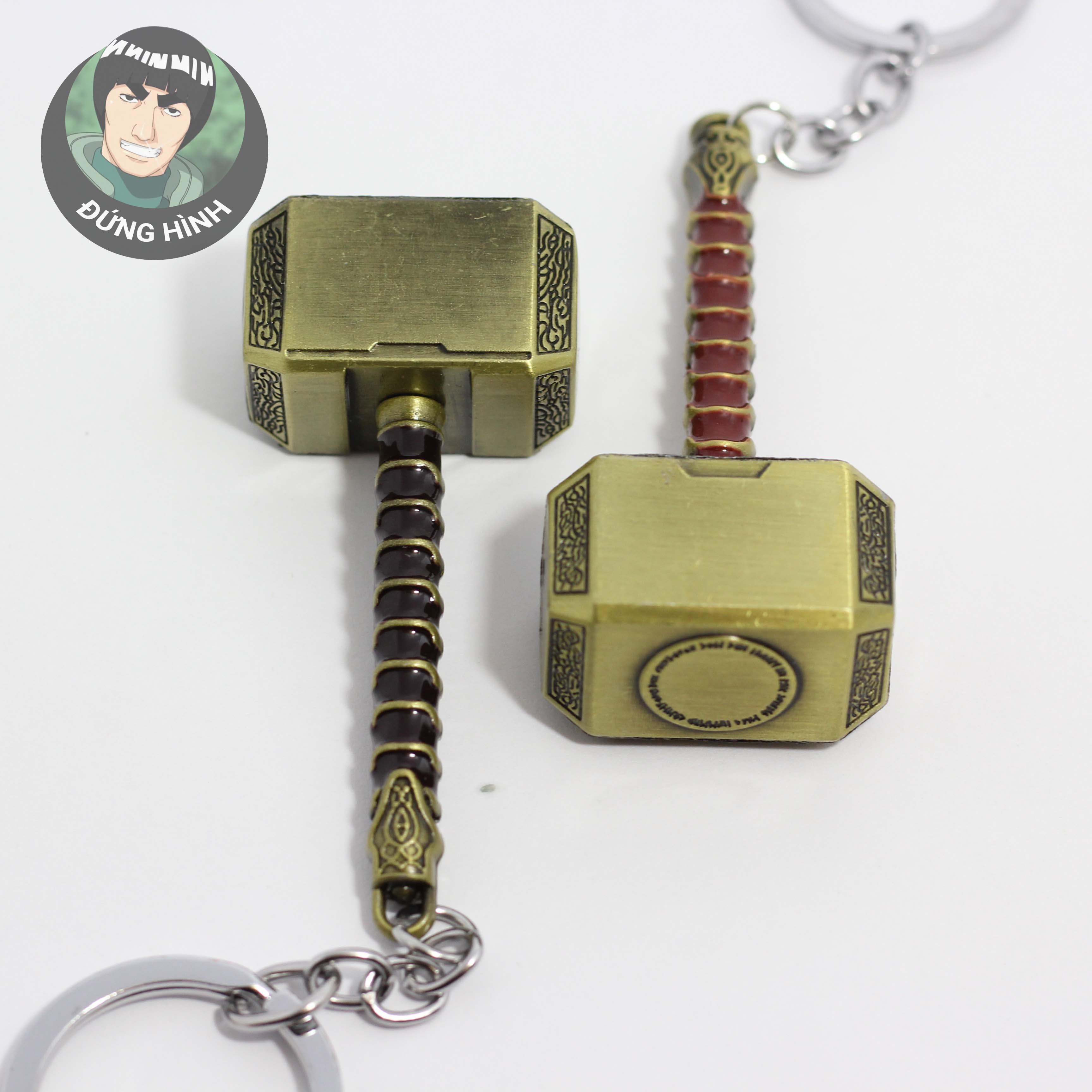 Móc Chìa Khóa Marvel - Búa Thor Mjolnir Black Silver