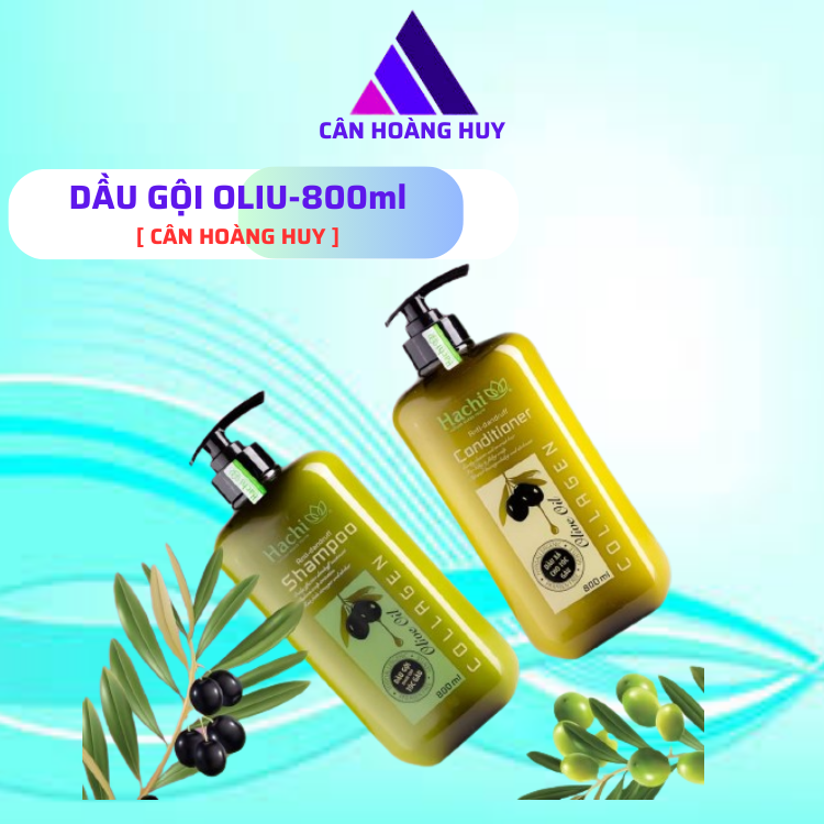 Cặp Dầu Gội Xã Oliu HACHI 800ml Dành Cho Tóc Gàu