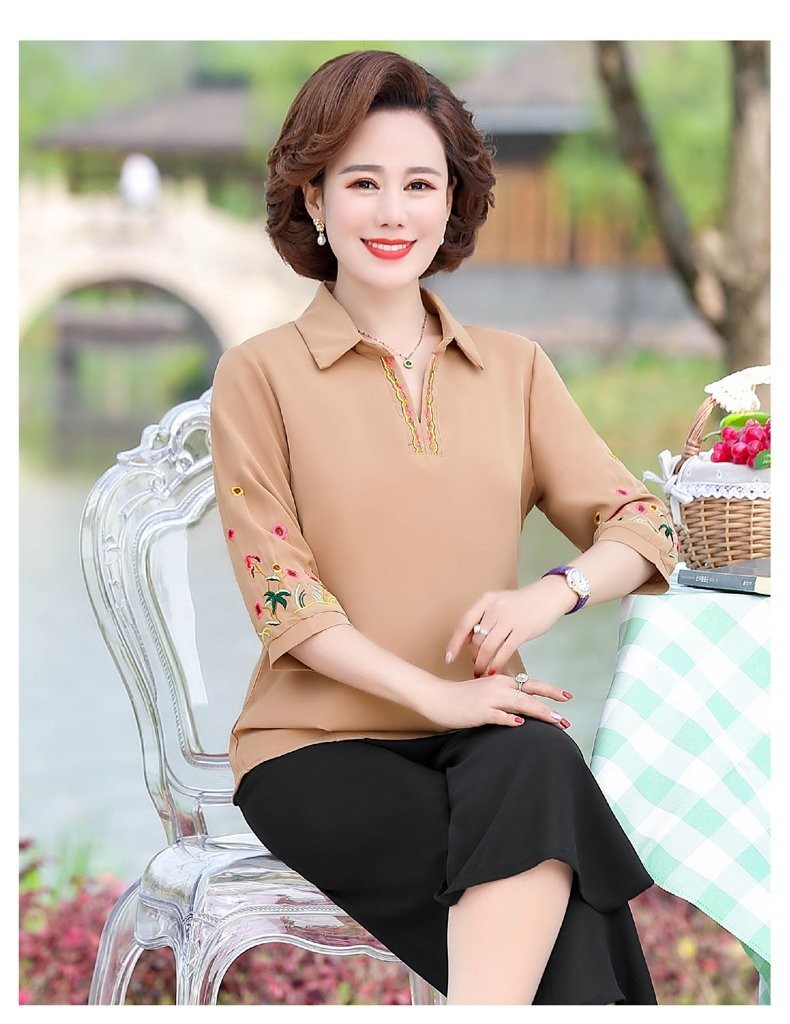 ÁO SƠ Mi thêu hoa tay- ÁO Sơ mi QC