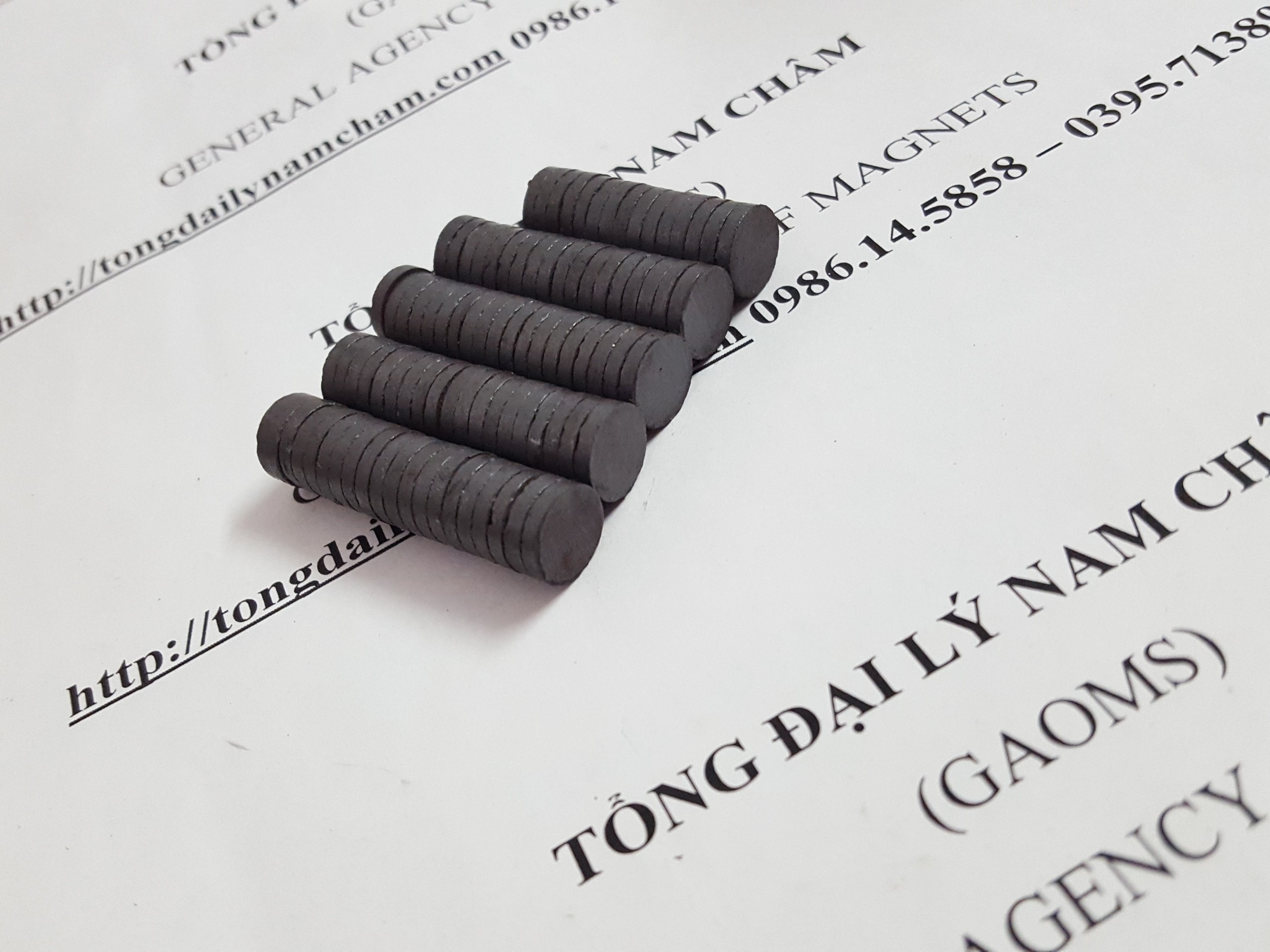 50 viên nam châm đen/nam châm ferrite 10x2mm