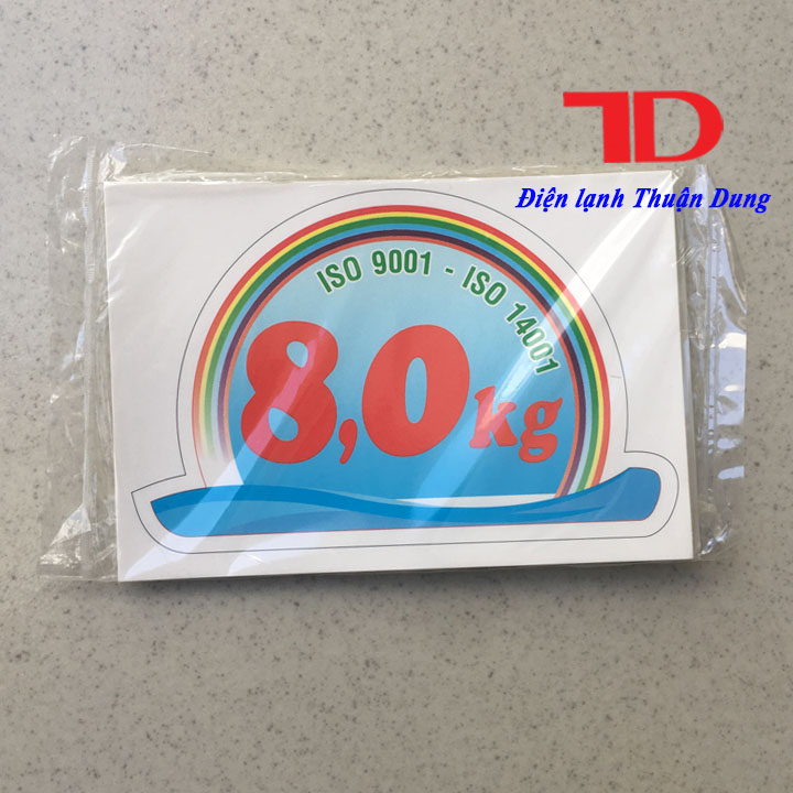 Tem dán trang trí máy giặt loại 8KG
