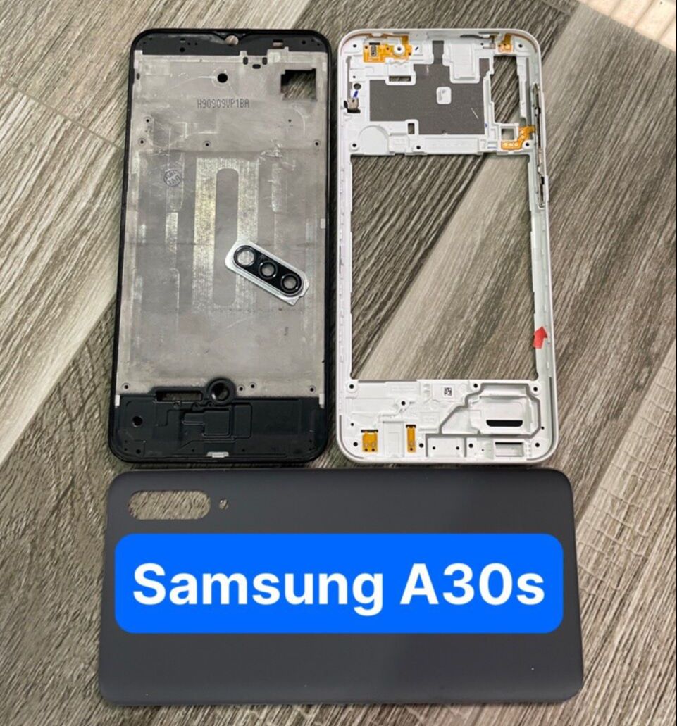 Bộ xương vỏ samsung A30s (zin) kèm khay sim,phím,kính camera