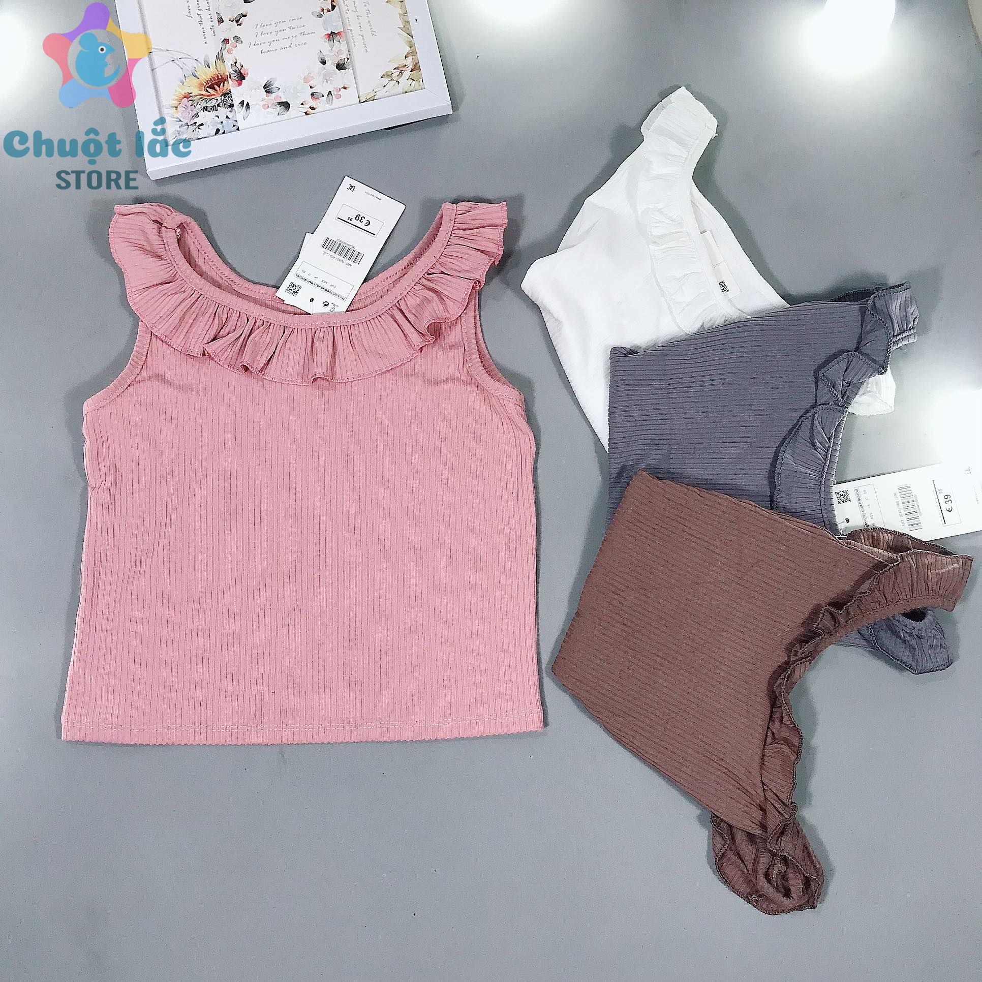 Áo Thun Bé Gái Chất Cotton Tăm Gân Size Đại 14kg Đến 35kg