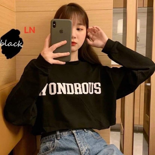 Áo Croptop Bo Tay WONDROUS