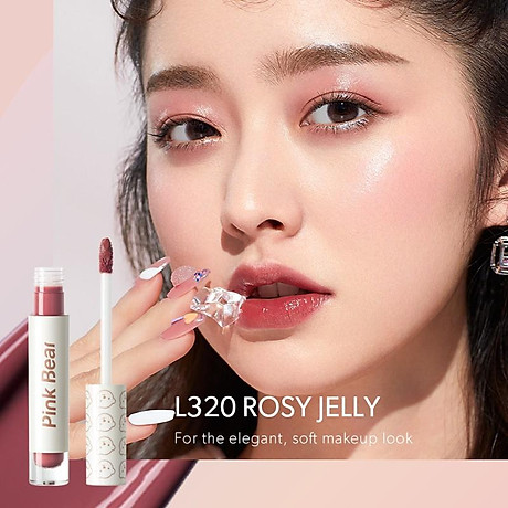 Son kem Pink Bear Glass Shine Lip Gloss Liquid Hydrating