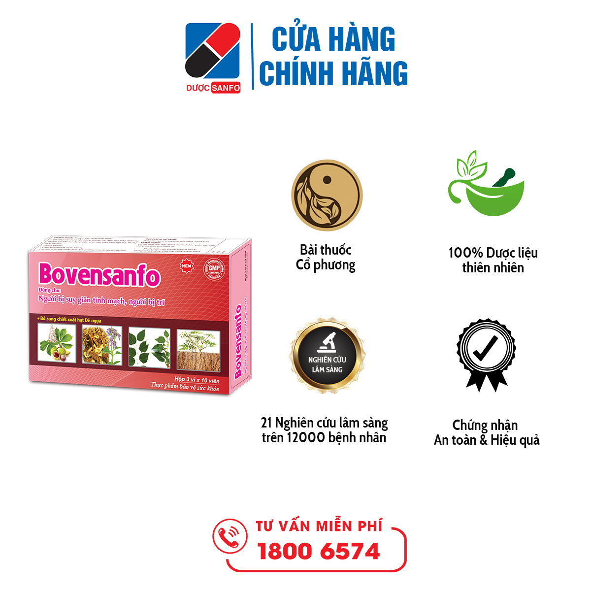 Bovensanfo- Không lo suy giãn tĩnh mạch