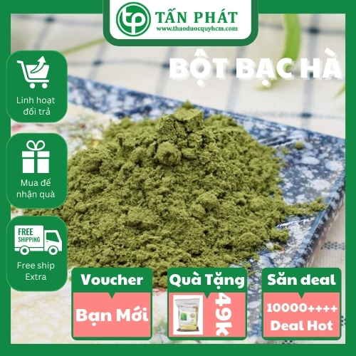 Bột bạc hà nguyên chất 200g - tấn phát - Hàng công ty chất lượng cao