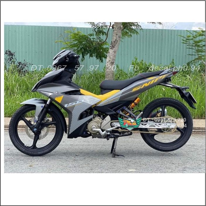 Tem rời Exciter 150 Xám nhám Sniper vàng