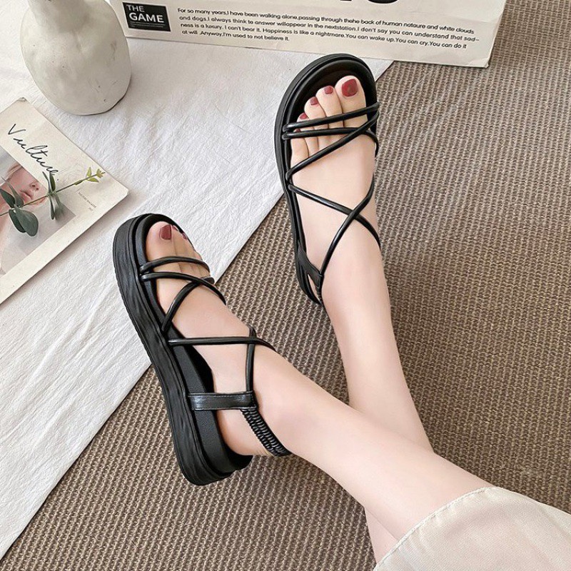 HOÀN TIỀN 15% - Giày sandal nữ dây mảnh đế độn 5cm cực xinh xăng đan quai hậu đi học đi chơi bền đẹp