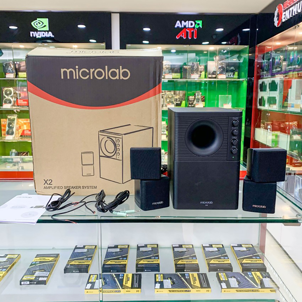 Loa máy tính Microlab X2 2.1 siêu trầm công suất 46W