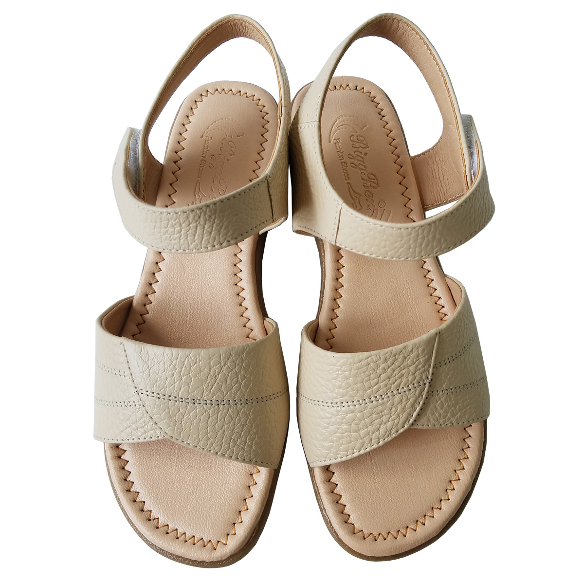 Giày Sandal Nữ Da Bò Thật BIGGBEN Cao 3 Phân SDNB69