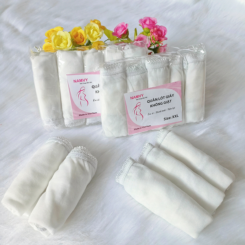 Set 5 quần lót giấy cotton dùng 1 lần mềm mát (1 gói 5 cái)