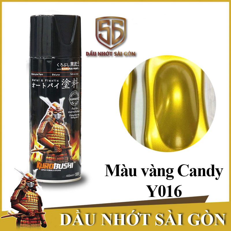 Y016 _ sơn xit samurai y016 _candy yellow_ màu vàng kẹo yamaha