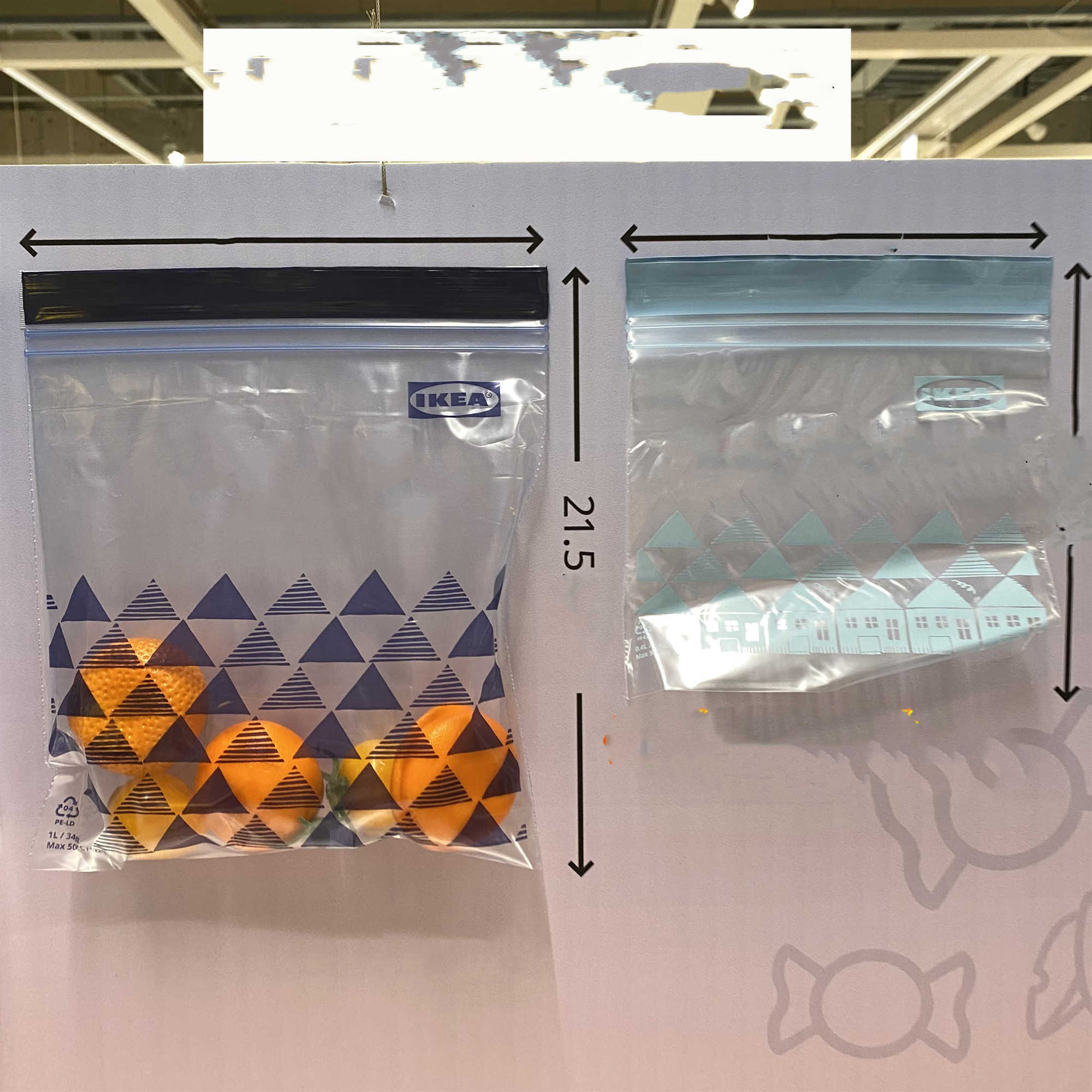 Hộp 60 túi zip lock đựng thực phẩm istad ikea 1l và 0,4l