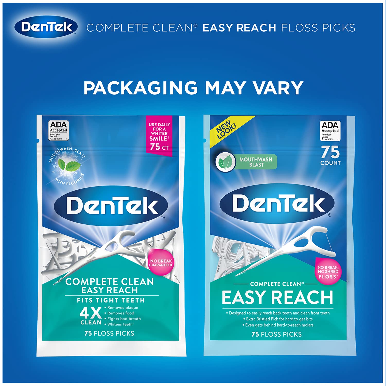 Tăm chỉ nha khoa DENTEK Complete Clean 75 cái