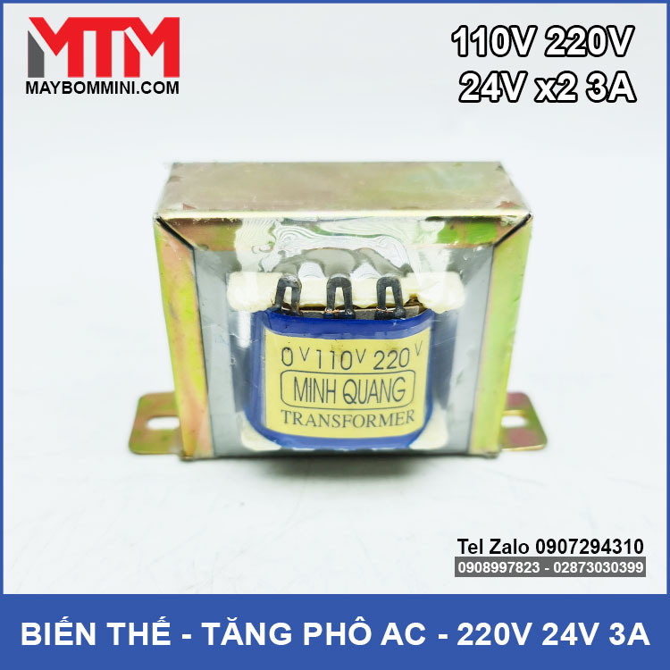 Biến thế 220V ra 24V AC 3A – kép