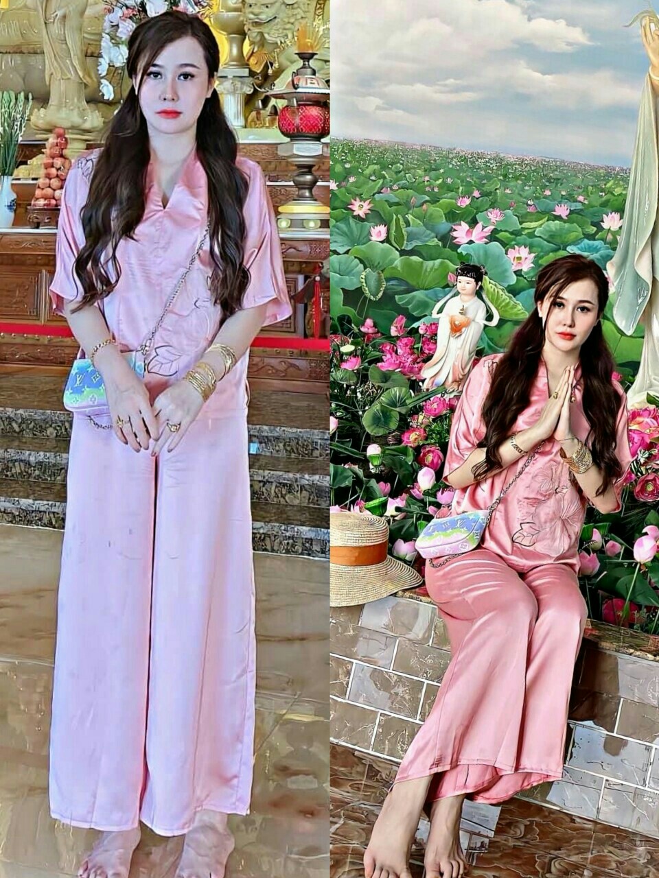 [HCM]SÉT LAM ĐI CHÙA CHẤT VẢI LỤA