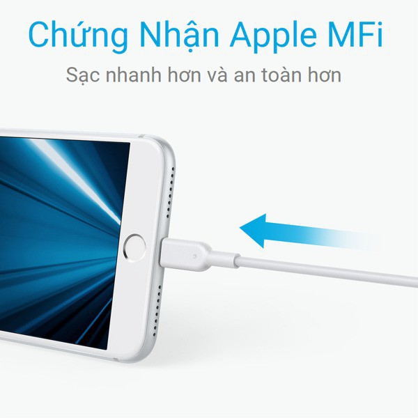 Cáp Sạc Anker Powerline Ii Lightning Cho Iphone Ipad- Dài 1.8M - A8433
