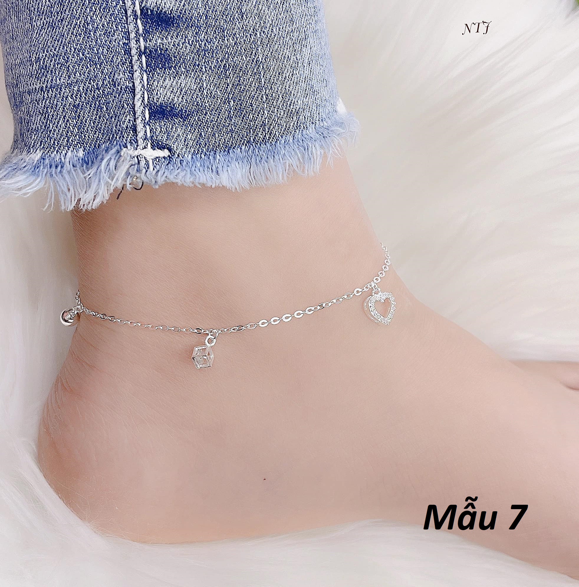 Lắc chân bạc sợi mảnh các mẫu MS78