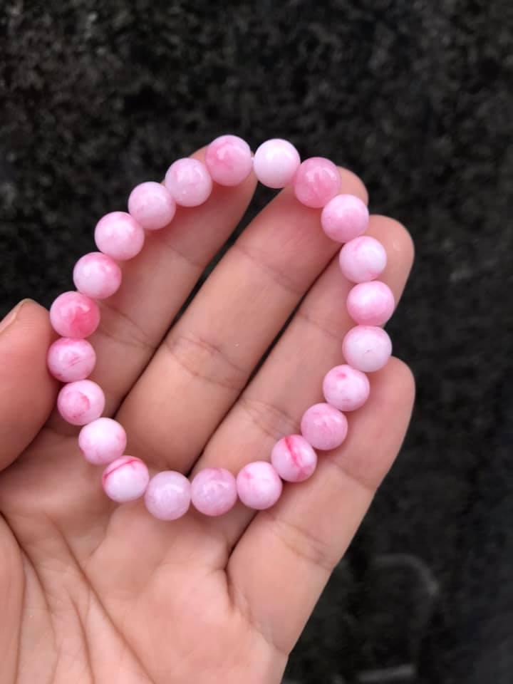 [HCM]VÒNG TAY ĐÁ MÃ NÃO HỒNG 8LY