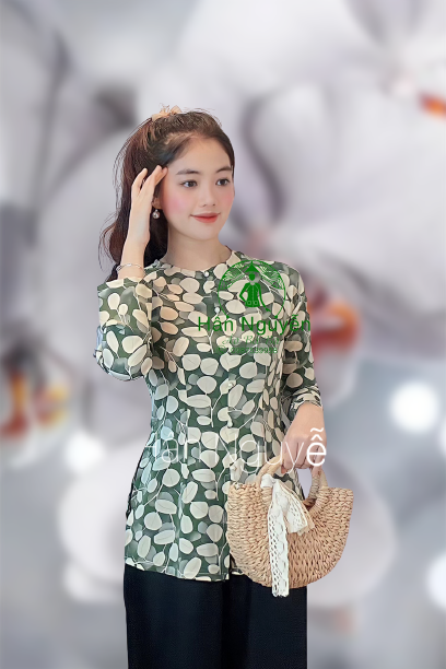 ÁO BÀ BA LỤA MANGO LÁ + QUẦN