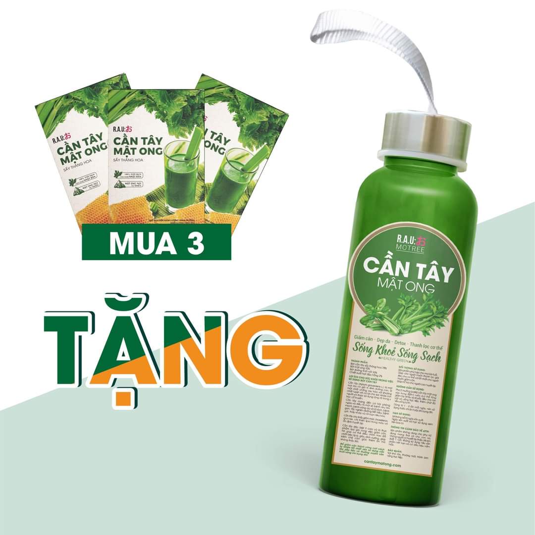Combo 03 Hộp Cần Tây Mật Ong (TẶNG 01 BÌNH THỦY TINH)