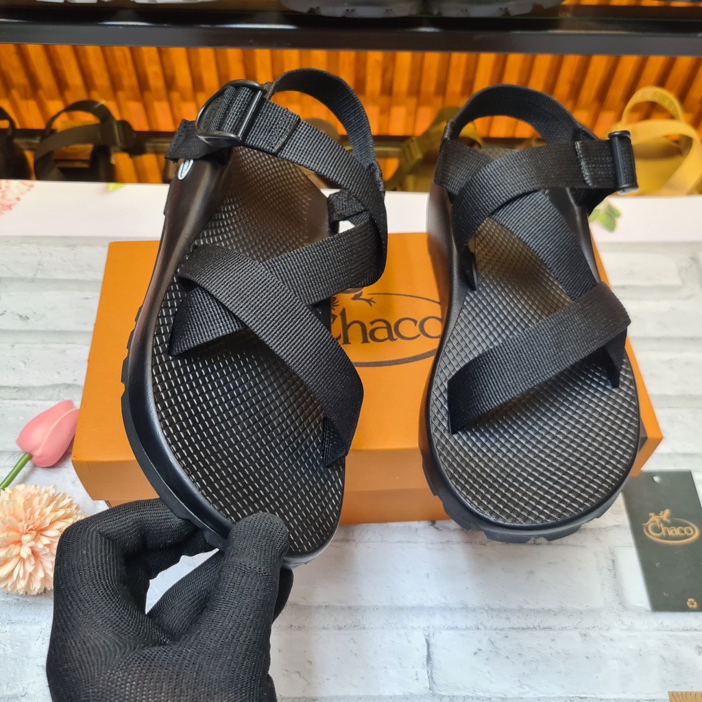Sandal chaco quai dù màu đen đủ size nam nữ