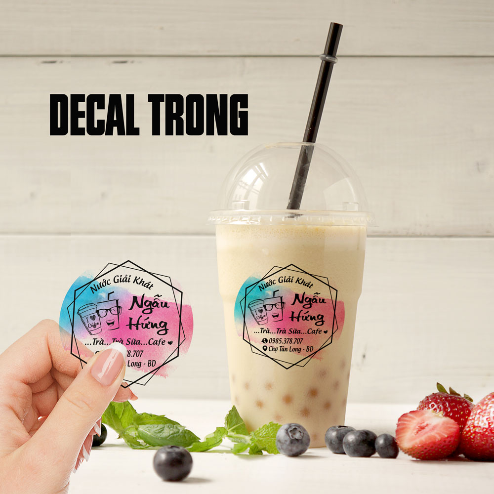 200 Tem nhãn, decal nhựa chống nước miễn phí Thiết kế  (4cmX4cm)