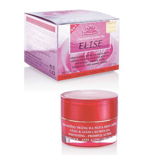 KEM ELISE DƯỠNG TRẮNG DA, NGỪA MỤN, CHỐNG NẮNG & GIẢM LÃO HÓA 4 in 1 15G