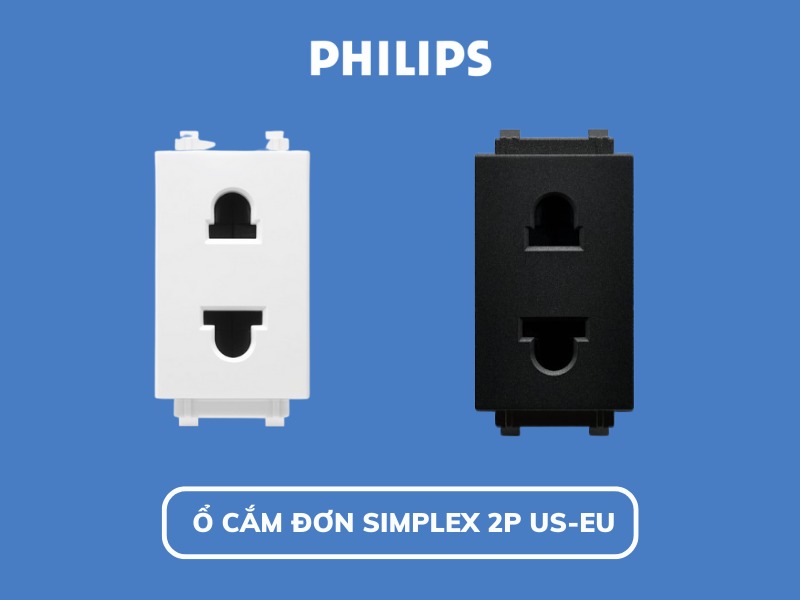 Ổ cắm đơn / Ổ cắm đôi LeafStyle Philips - Đa dạng loại ổ cắm (có nối đất, có công tắc)