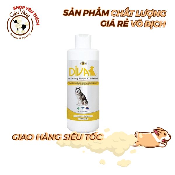 Sữa tắm DIVA  giảm rụng lông ,khử mùi  cho chó mèo 400ml