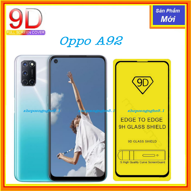 Kính Cường lực Full Màn Hình (6.5) Cho Oppo A92 Tặng Phụ Kiện Dán