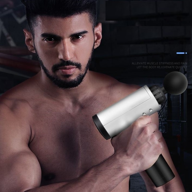 Bảng giá Máy Massage Cầm Tay Phục Hồi Thể Lực Nhãn Hiệu miDoctor - Máy Massage Rung Cầm Tay Fascial Gun - 6 Chế Độ Rung, 4 Đầu Massage