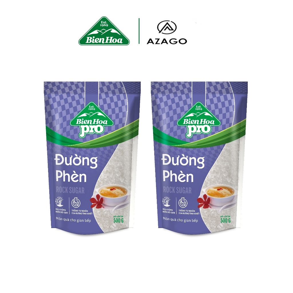 Combo 02 đường phèn biên hòa trắng 500 gram -- azago