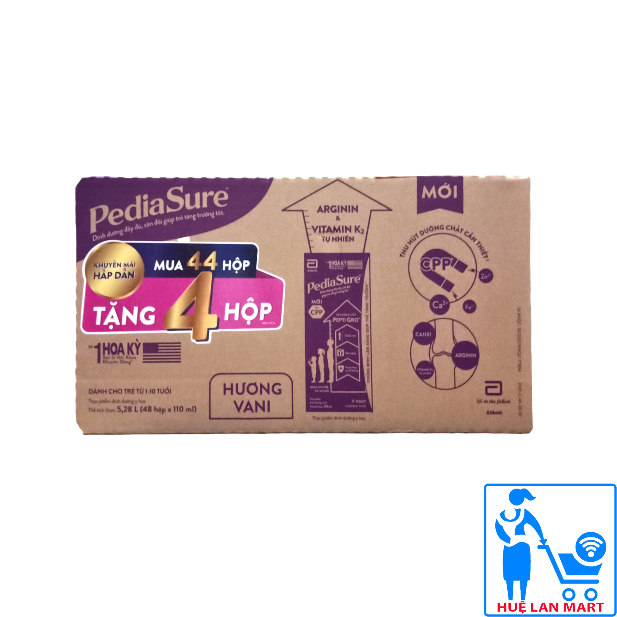 Sữa bột pha sẵn Abbott Pediasure tăng cân, chiều cao, sức đề kháng 110ml thùng 48 hộp