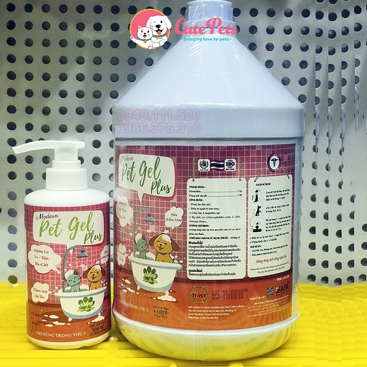 Sữa tắm Modern Pet Gel Plus Can 4L khử mùi, mượt lông