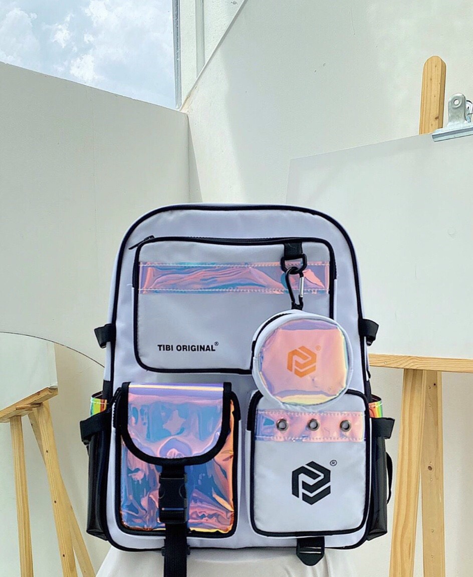 [HCM]Balo Nam Nữ Chất Vải Bố Cực Xịn Dày dặn Phối Hologram Siêu Chất-NU