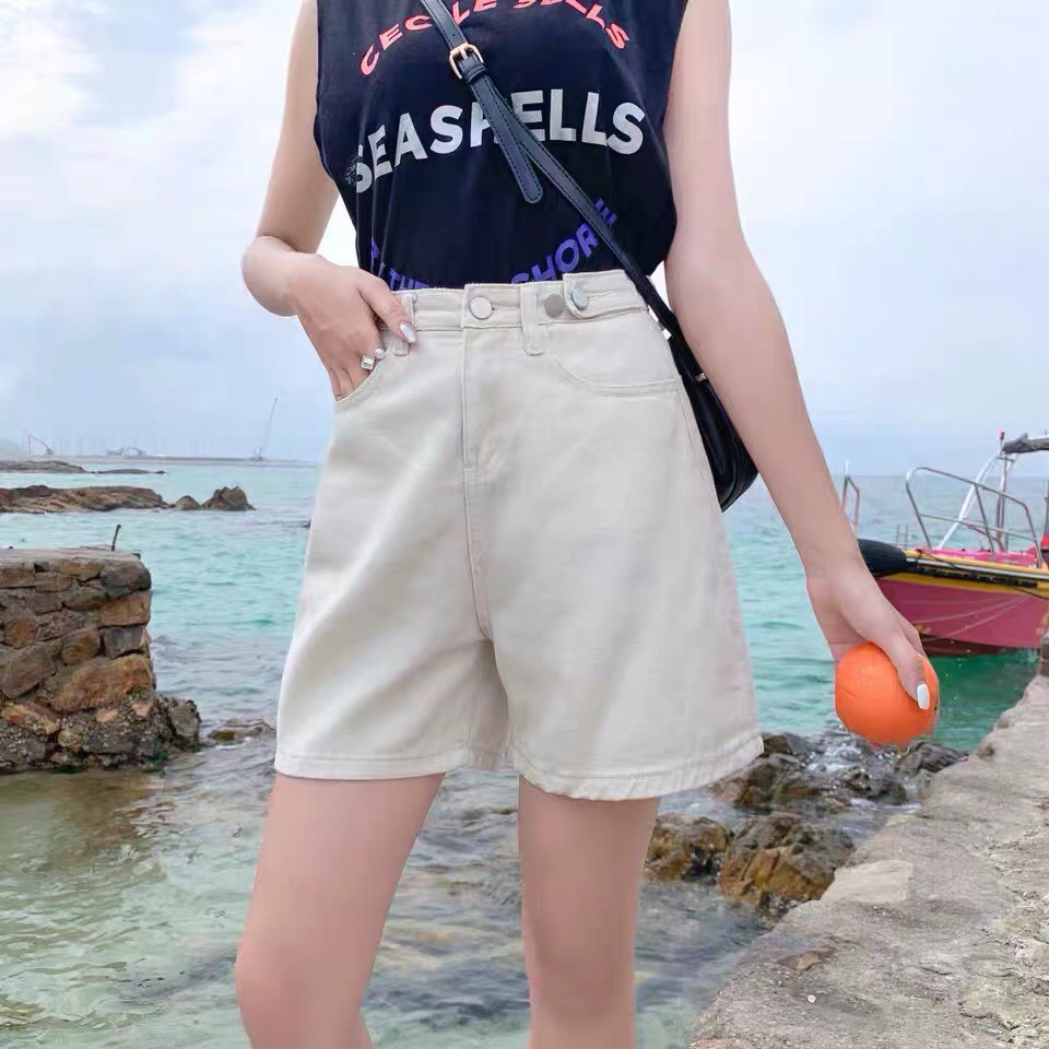 Quần Short Cạp Cao Sắn Gấu_C3