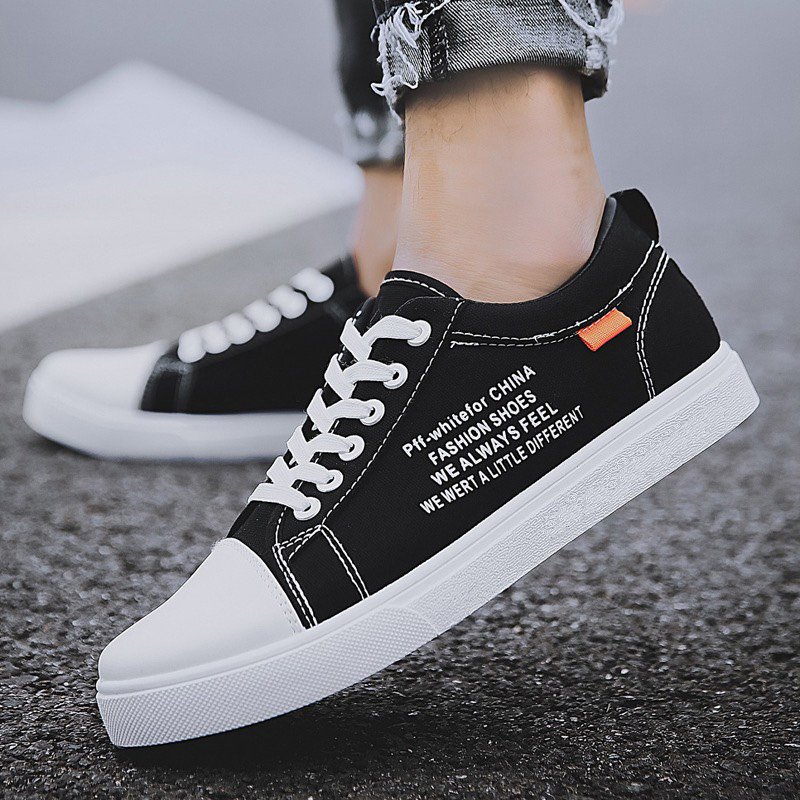 Giày sneaker thể thao nam Da Pu PFF Đính Tem Cam