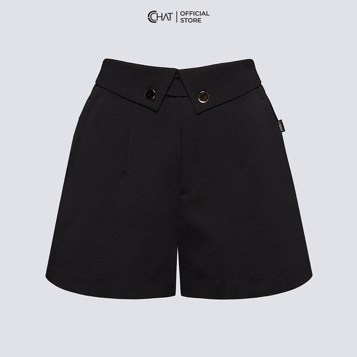 Quần Short Nữ CCHAT Cạp Lật Dáng A Chất Tafta Cao Cấp 53ONB2010AT