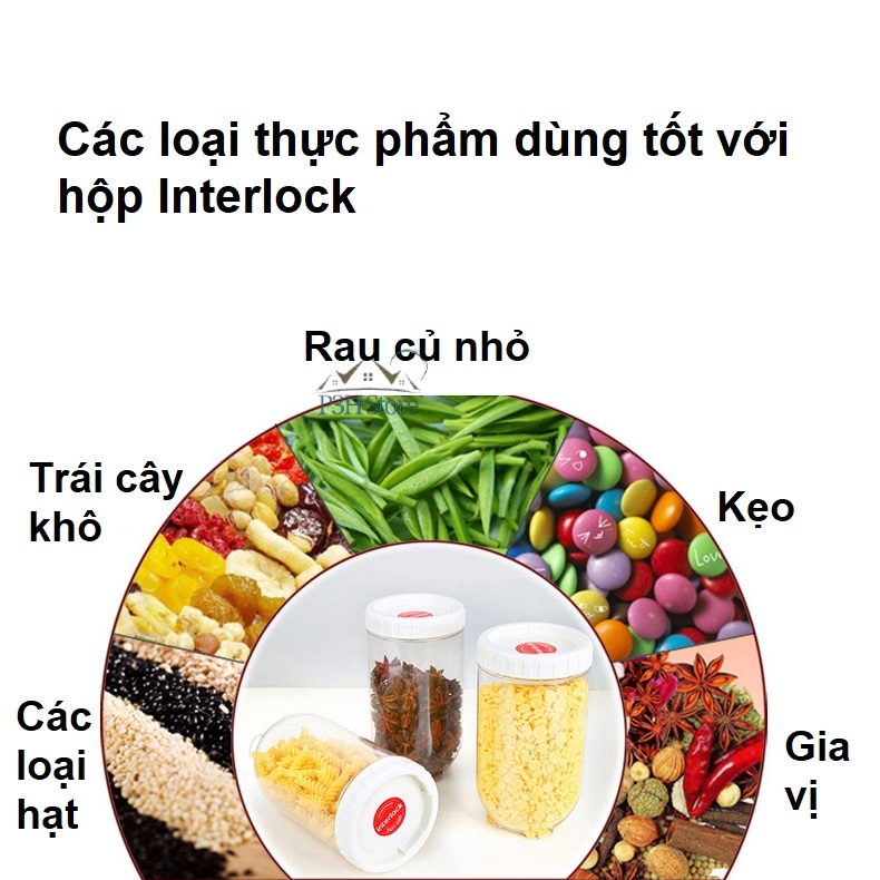 Bộ 4 hộp bảo quản thực phẩm Lock&Lock Interlock 2x500ml 2x1L
