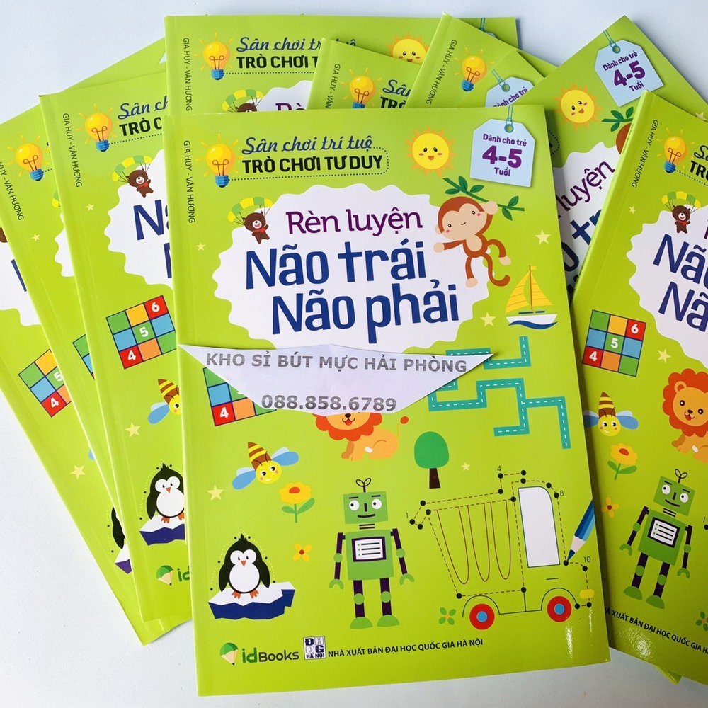 Sách trò chơi trí tuệ rèn luyện não trái não phải 3-4 tuổi 4-5 tuổi 5-6 tuổi
