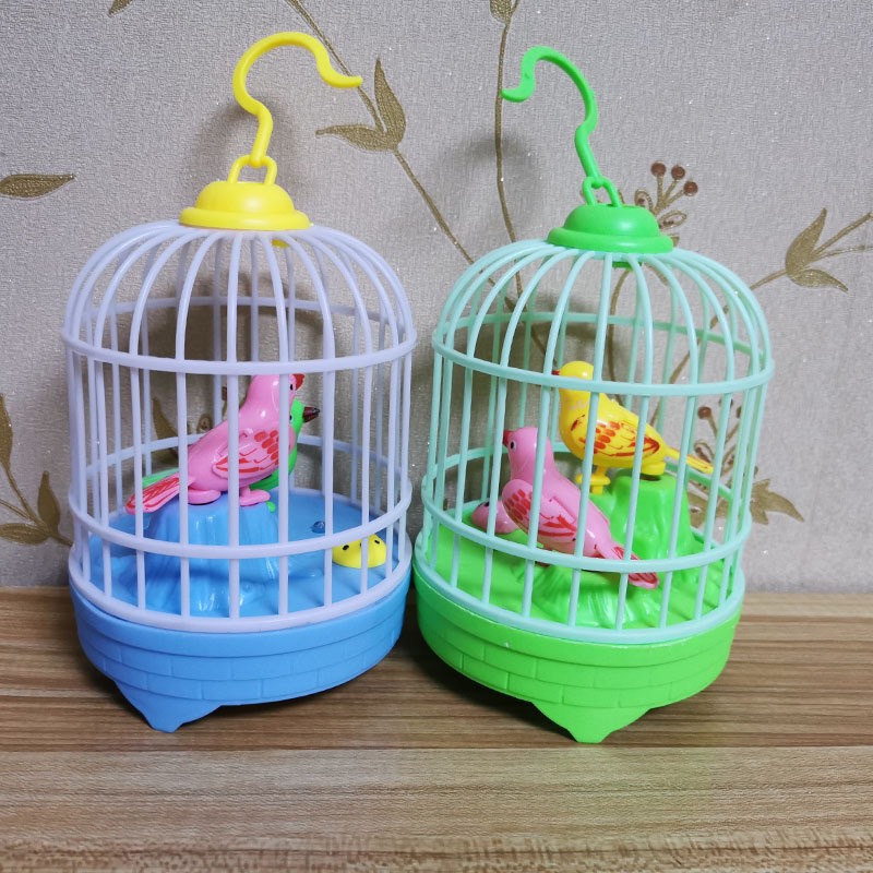 Lồng chim hót cảm ứng, có đèn và âm thanh (giao màu ngẫu nhiên)