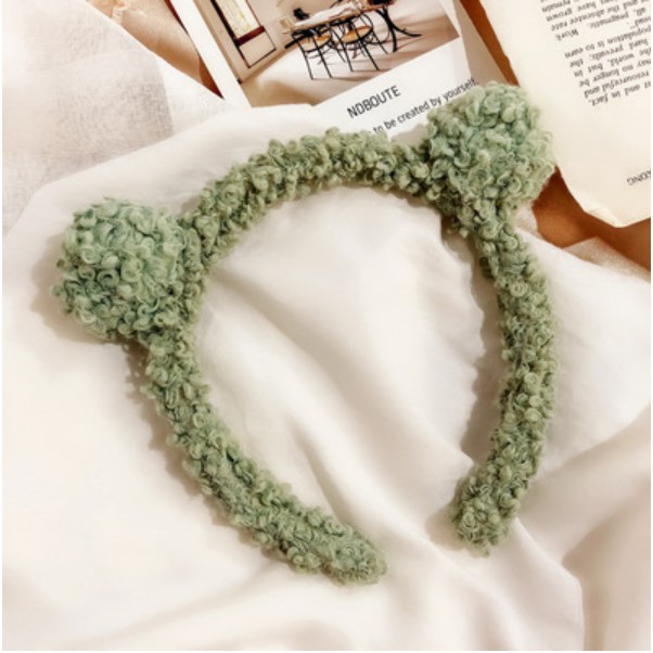 Bờm tóc - Băng đô bờm cotton phối tai gấu thời trang Hàn Quốc