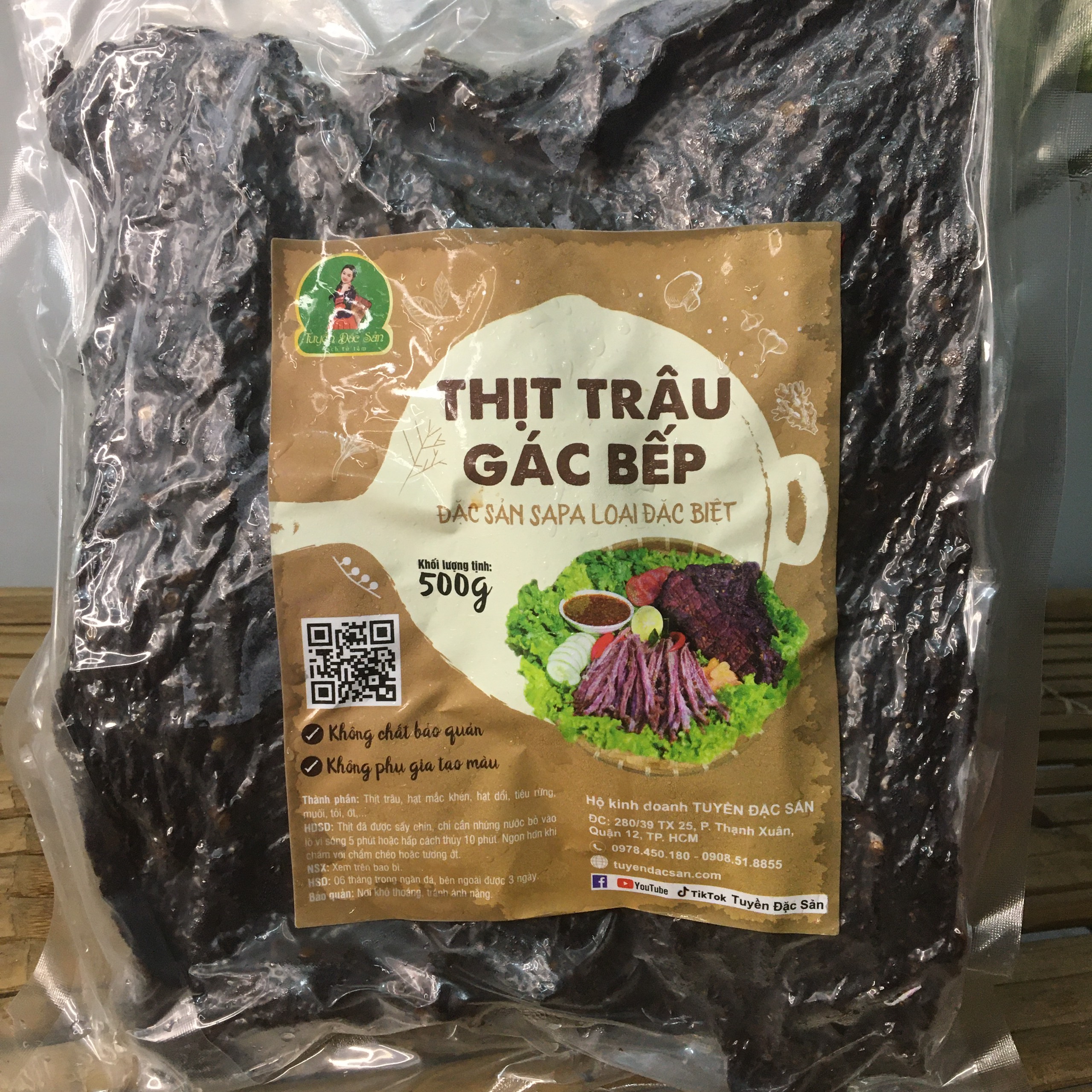 Thịt trâu gác bếp SaPa loại đặc biệt tăng chẩm chéo